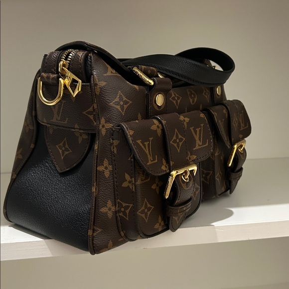 Louis Vuitton Manhattan MM monogram with black leather - Picture 2 of 11